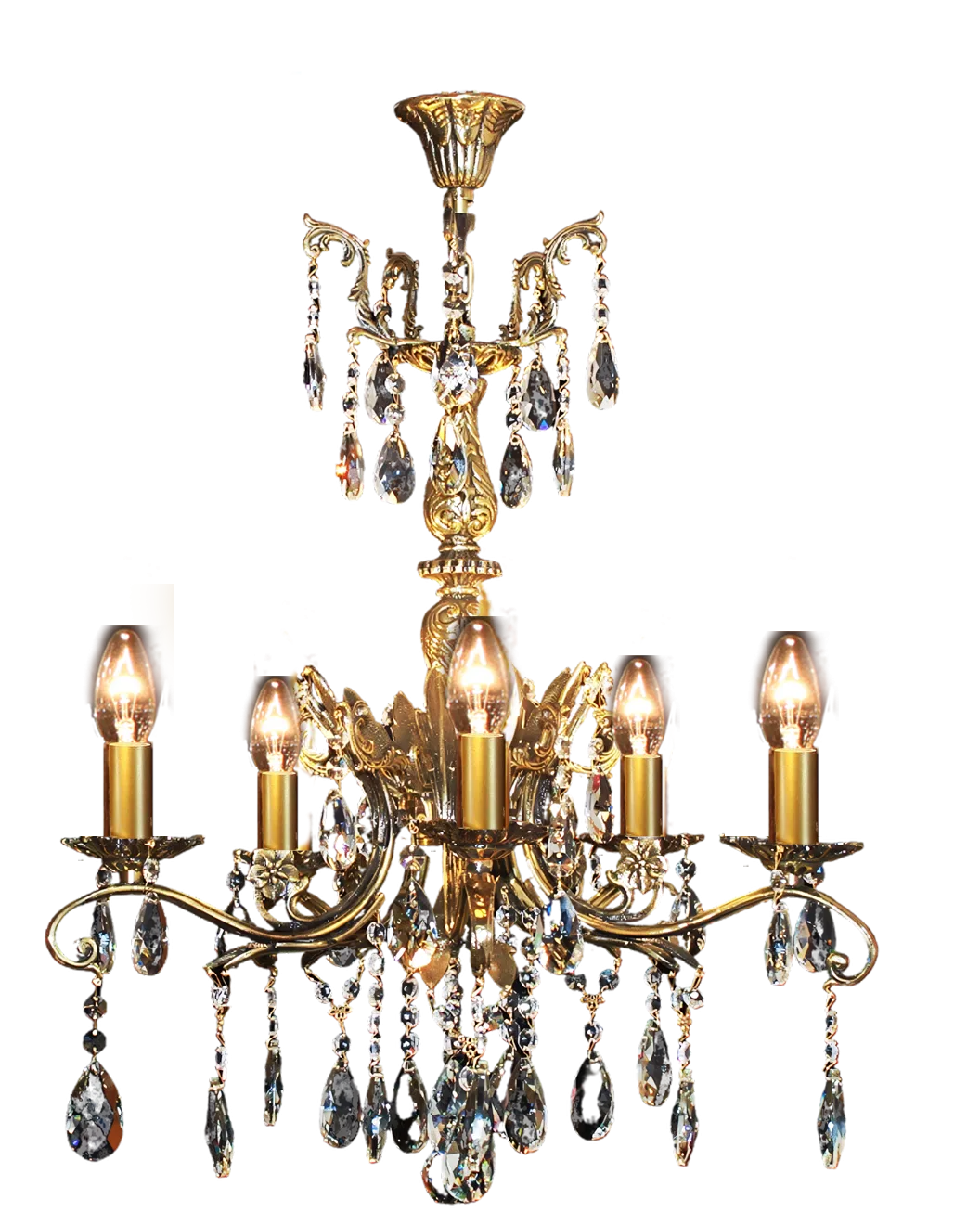 Люстра Alberti арт. 06-03 из латуни со стеклом — Brass Art